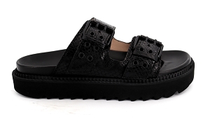 D XAND 2S B KNIFE DBL BRACE MULE:NOIR/SNAKE PRINT NOIR/Cuir/Cuir/Cuir