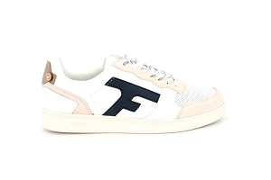 BIMBO HAZEL BASKETS LEATHER SUEDE:BLANC/WHITE/BLUE/Cuir/Toile/