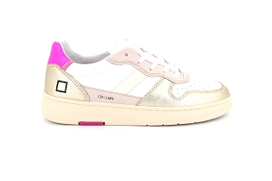 ABELINE COURT 2.0:BLANC/WHITE/PLATINUM/Cuir/Eponge/Cuir