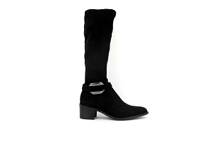 NELSON LEONOR:NOIR//Cuir Velours/Stretch/Cuir