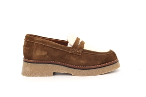 D BRIONIA R I ABELIA:MARRON/NOISETTE/Cuir Velours/Cuir/Cuir