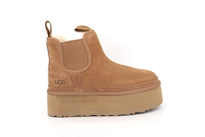 JR AGATA  GIRL.C NEUMEL PLATFORM CHELSEA:MARRON/CHESTNUT/Cuir Velours/Mouton/Fourrée