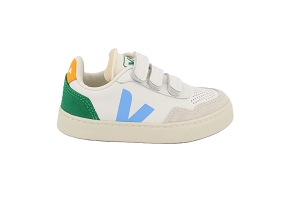 VEJA  ENF SMALL V 90 BLANCWHITE AQUA EMERAUDECuirTextileTextile