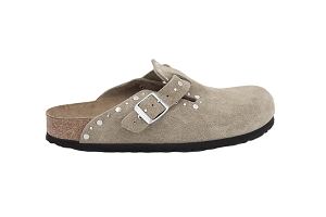 BIRKENSTOCK BOSTON RIVET SUEDE<br>BEIGE