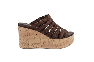 GIANMARCO RAFFIA MULE<br>MARRON