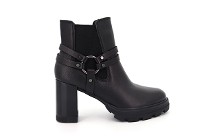 LONDON HIGH 25046:NOIR//Cuir/Polaire/Polaire