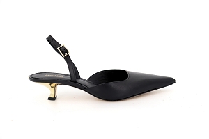 MOSELLE LUNA  KITTEN SLING PUMP:NOIR/BLACK/Cuir/Cuir/Cuir