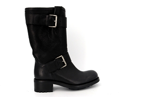 J FLEXYPER BOY A BIKER 7 MID STRAP:NOIR//Cuir/Cuir/Cuir