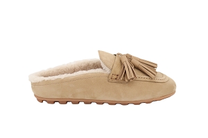  H693 MULE<br>MARRON BISCUIT Cuir Nubuck Fourrée Fourrée