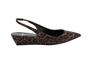  AMBER<br>MARRON LEOPARD Suede Cuir Cuir