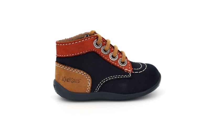 Kickers enf chaussures a lacets bonbon bleu