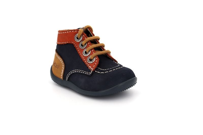 Kickers enf chaussures a lacets bonbon bleu0031209_2