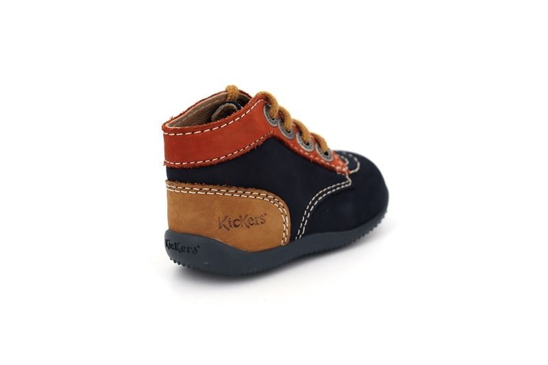 Kickers enf chaussures a lacets bonbon bleu0031209_4