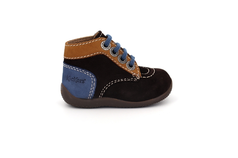 Kickers enf chaussures a lacets bonbon marron