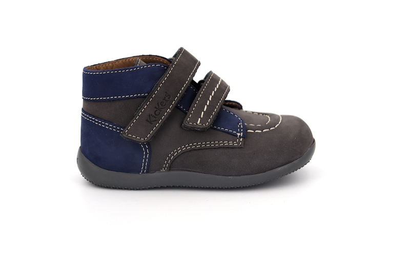 Kickers enf chaussures a scratch bonkroa° gris