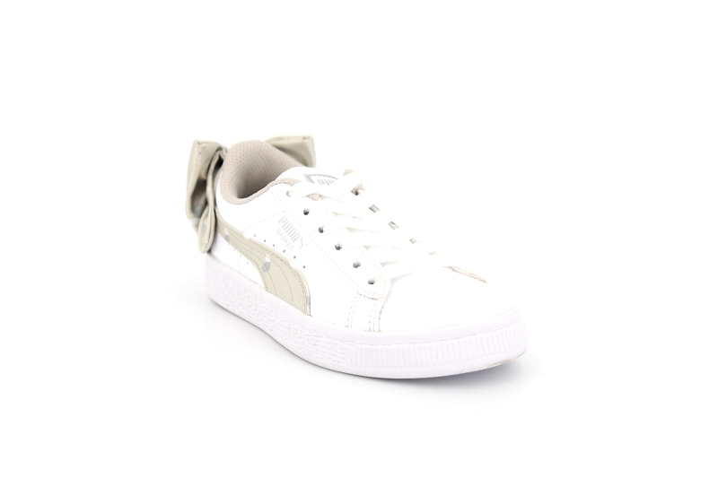 Puma  enf baskets ps basket bow dots 368981 blanc0458001_2