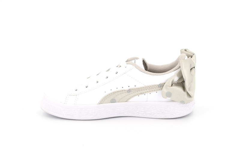 Puma  enf baskets ps basket bow dots 368981 blanc0458001_3