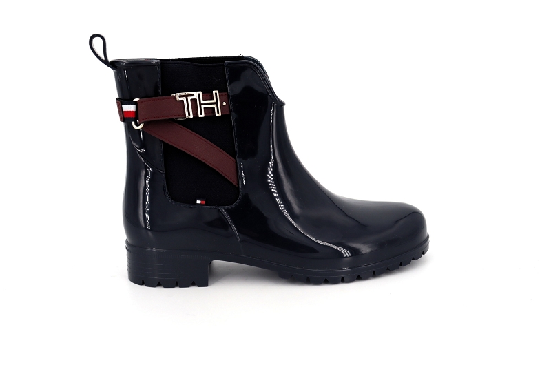 Tommy hilfiger boots et bottines th hardware rubber bootie bleu