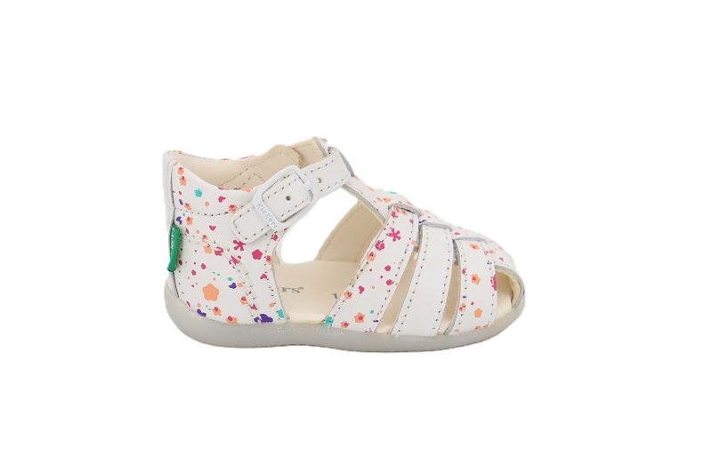 Kickers enf sandales nu pieds bigfly 2 blanc
