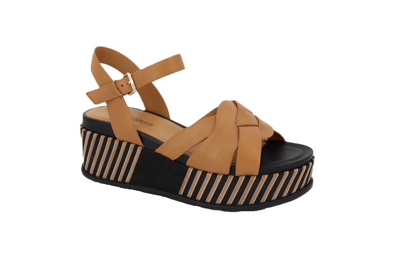 Elvio zanon sandales nu pieds plateau marron0975001_2