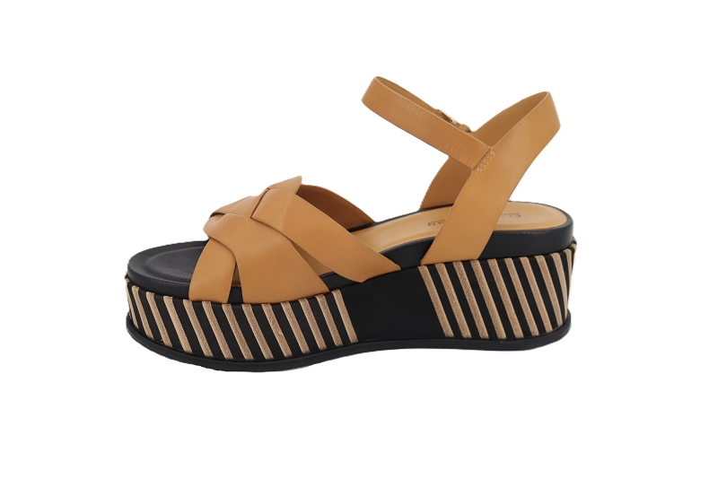 Elvio zanon sandales nu pieds plateau marron0975001_3