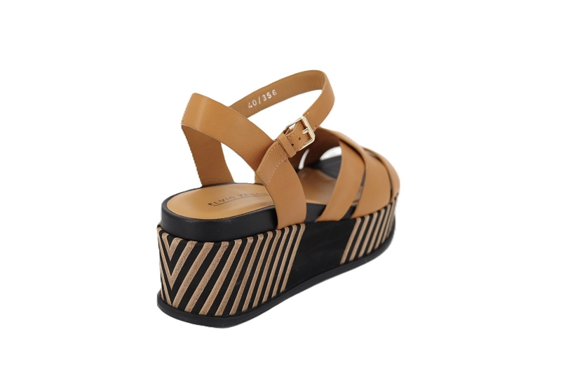 Elvio zanon sandales nu pieds plateau marron0975001_4