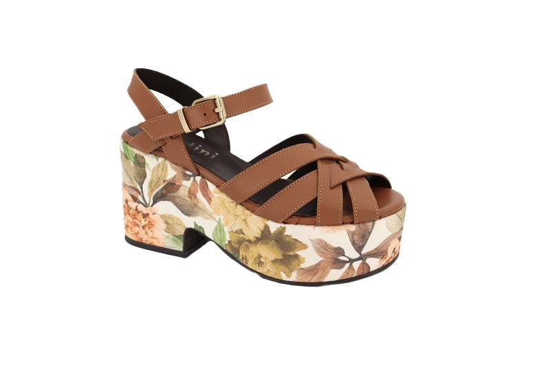 Pertini sandales nu pieds floral marron0999301_2