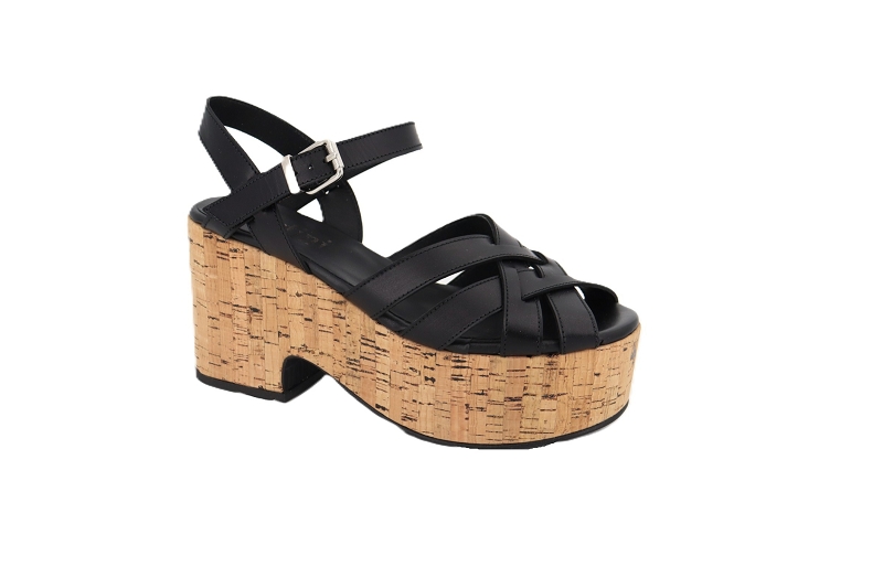 Pertini sandales nu pieds floral noir0999302_2