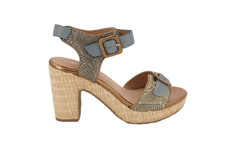 Emilie karston sandales nu pieds rounds bleu
