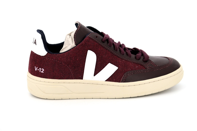Veja baskets v12 pixel burgundy white bordeaux