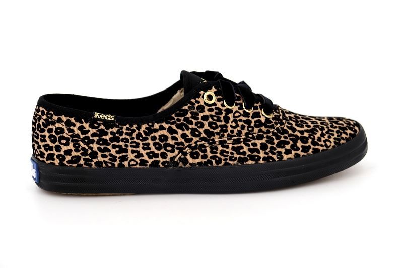 Keds baskets ch flock animal tan noir