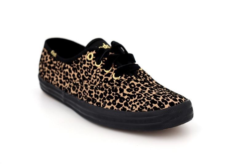 Keds baskets ch flock animal tan noir5028301_2
