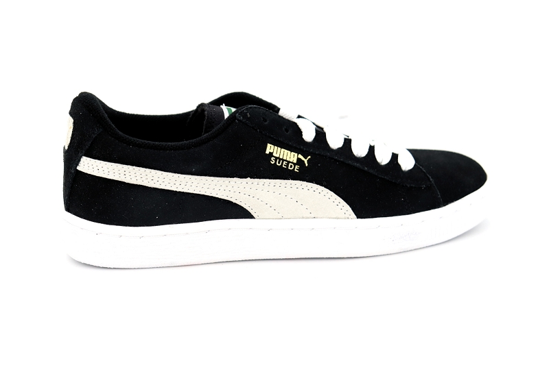 Puma  enf baskets 355110 suede jr black white noir