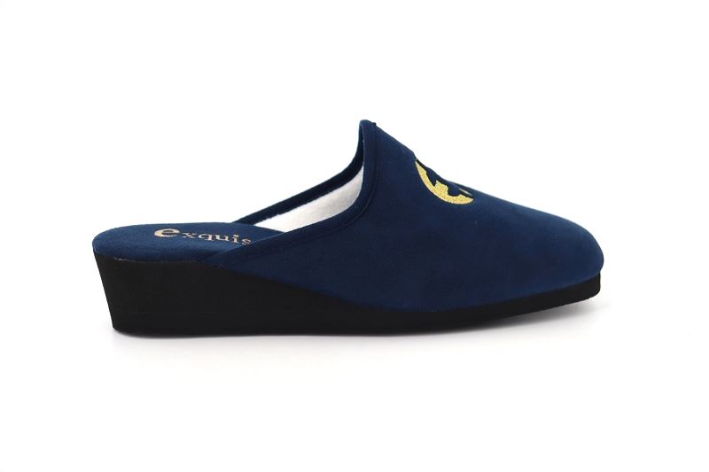 Marollaud chaussons pantoufles minou bleu