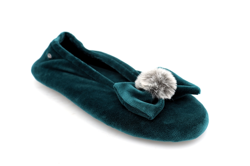 Isotoner chaussons pantoufles pompon vert6059701_2