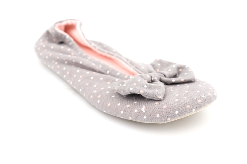 Isotoner chaussons pantoufles pois gris6060101_2