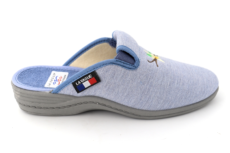 La vague chaussons pantoufles guy bleu