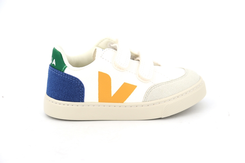 Veja  enf baskets small v12 velcro blanc