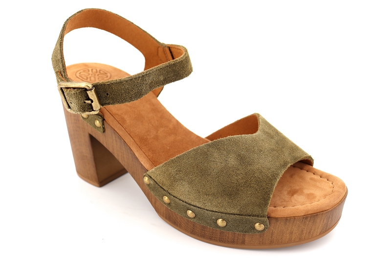 Unisa sandales nu pieds taco vert6446801_2