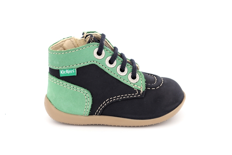 Kickers enf chaussures a lacets bonzip 2 bleu