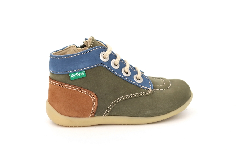 Kickers enf chaussures a lacets bonzip 2 vert
