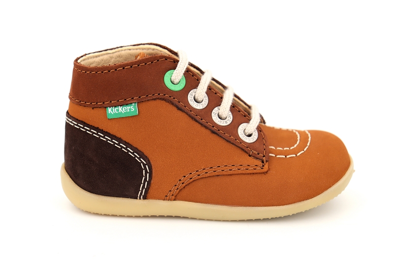 Kickers enf chaussures a lacets bonbon 2 marron