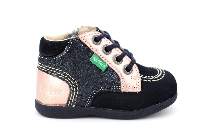 Kickers enf chaussures a lacets babystan zip bleu