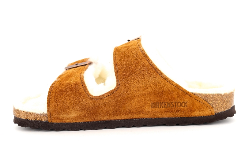 Birkenstock mules et sabots arizona shearling marron6501301_3