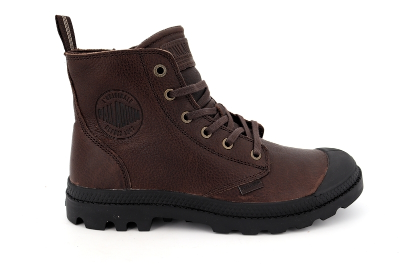 Palladium chaussures montantes pampa zip leather marron