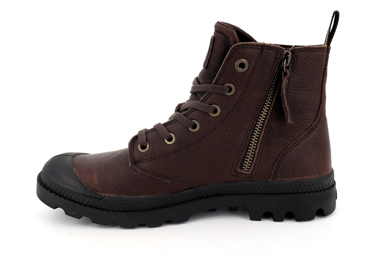 Palladium chaussures montantes pampa zip leather marron6519401_3