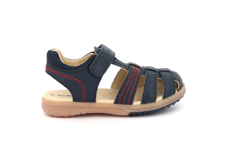 Kickers enf sandales nu pieds platinium bleu