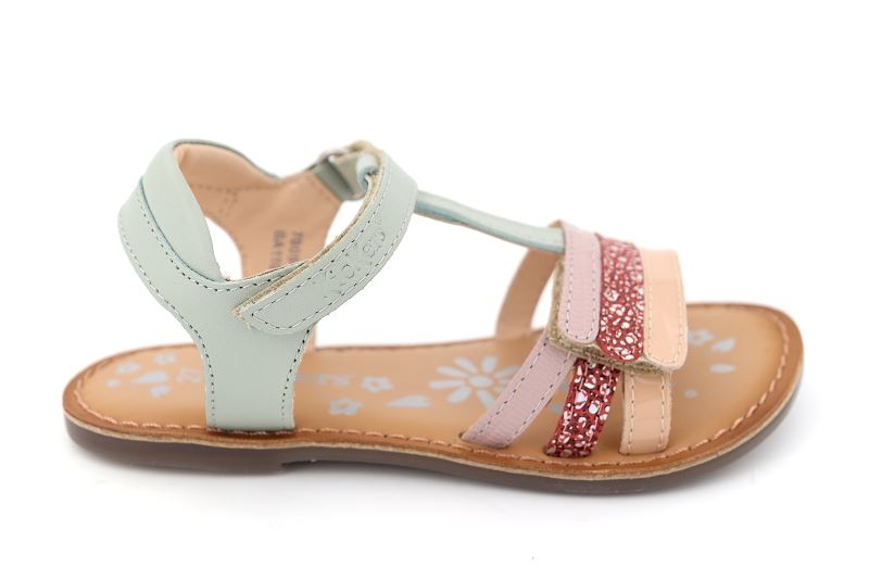 Kickers enf sandales nu pieds diamanto vert
