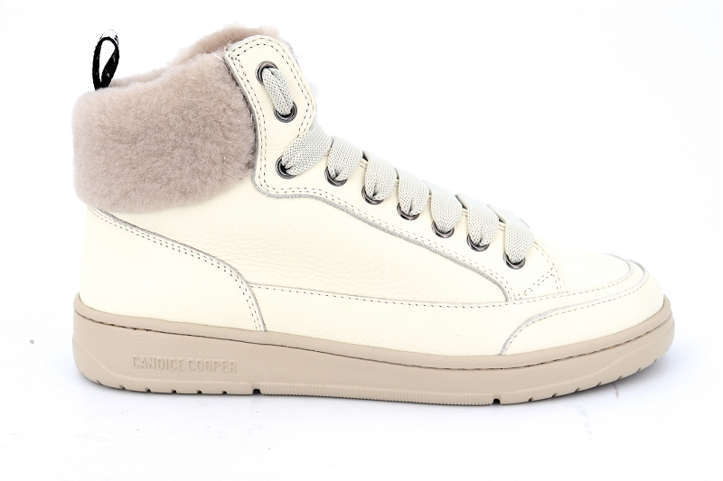 Candice cooper baskets vela mid fur blanc