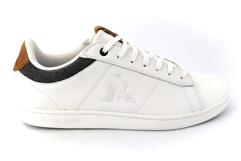 Le coq sportif baskets court allure denim blanc